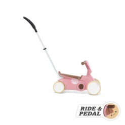 BERG Go2 Retro Pink -Berg Winkel Bergtoys go2 retro pink 6 duwstang speelactief.nl