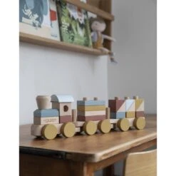 Little Dutch Houten Blokkentrein Pure&Nature -Berg Winkel Little dutch 4702 blokkentrein 1