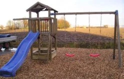 Aanbouw Duo-schommel Hout Voor Speeltoestel, Speeltoren