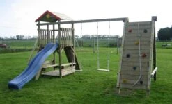 Houten Aanbouw Klimmuur/Klimnet Voor Schommels Mini Bij Speeltorens Speelburcht / Cathy / Rosaline