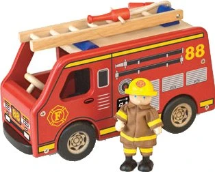 Houten Brandweerauto Pintoy 4 Houten Brandweerauto Pintoy - Afbeelding 2