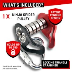 Fofana Ninja Slider Pulley-Kit Katrol Voor Kabelbaan -Berg Winkel fofana ninja slider pulley kit 20m kabelbaan katrol met schommelzit 5 2