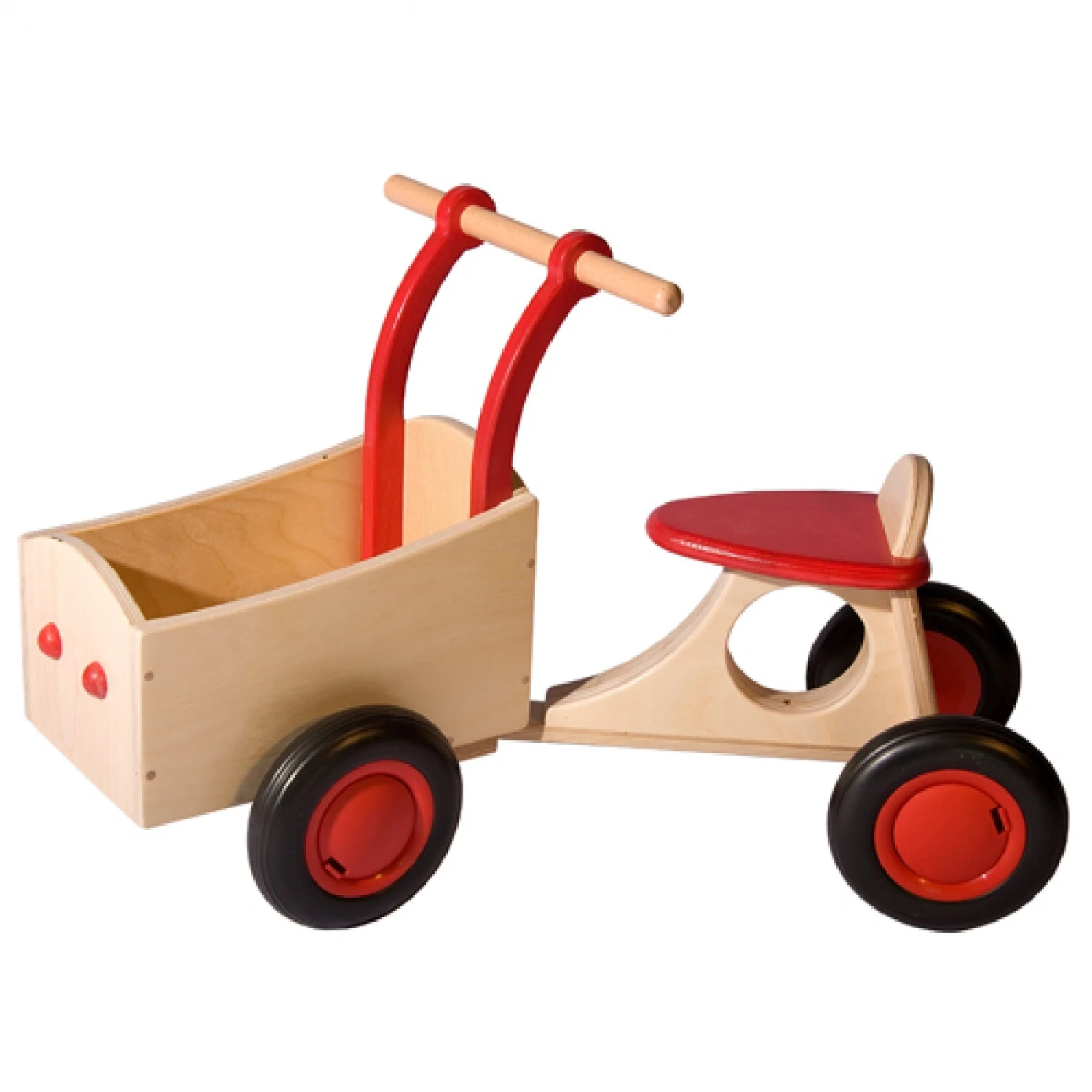 Houten Bakfiets Rood Loopfiets VanDijkToys 3 Houten Bakfiets Rood Loopfiets VanDijkToys