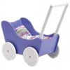 Houten Poppenwagen Purple -Berg Winkel houten poppenwagen paars wit 1