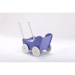 Houten Poppenwagen Purple -Berg Winkel houten poppenwagen paars wit 3