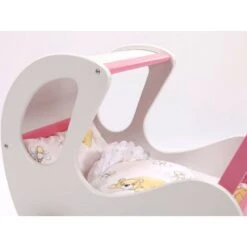 Houten Poppenwagen De Luxe White Incl. Dekbed / Slaapzak 10 Houten Poppenwagen De Luxe White Incl. Dekbed / Slaapzak -Berg Winkel houten poppenwagen met kap pallas wit rose 2