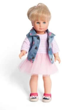 Kledingset Jurk Rose Met Spijkerjack Mt. 28 – 35 Cm. -Berg Winkel kledingset pop heless 550 2550 1