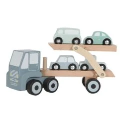Little Dutch LD4453 Houten Autotransporter Blauw