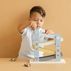 Little Dutch LD7008 Houten Autobaan Knikkerbaan Blauw -Berg Winkel little dutch LD7008 autobaan cars 3