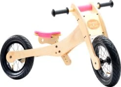 Trybike Pink – Houten 4-in-1 Loopfiets 9 Trybike Pink – Houten 4-in-1 Loopfiets -Berg Winkel loopfiets 4 in 1 trybike pink 2