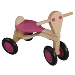 Van Dijk Toys Loopfiets Roze Berkenhout -Berg Winkel loopfiets berken rose v.dijktoys 1