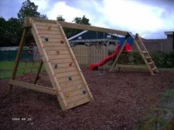 Aanbouw Klimmuur / Klimnet Voor Schommel Hout HD Openbaar Gebruik -Berg Winkel schomel hout zwaar combinatie 1