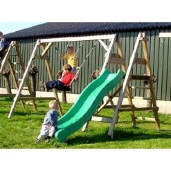 Aanbouw Glijbaan Compact – Platformhoogte 150 Cm. -Berg Winkel schommel compact 4 haken met glijbaan aanbouwelement 1