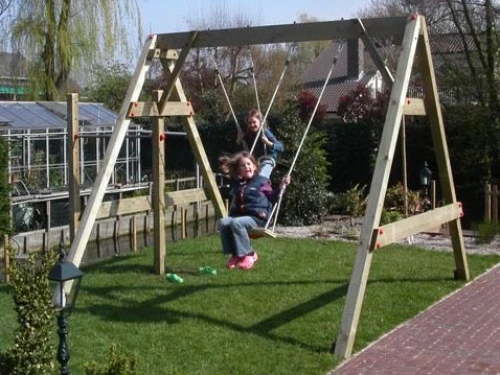 Houten Schommel Vario 4 Haken 262cm Hoog 4 Houten Schommel Vario 4 Haken 262cm Hoog - Afbeelding 2