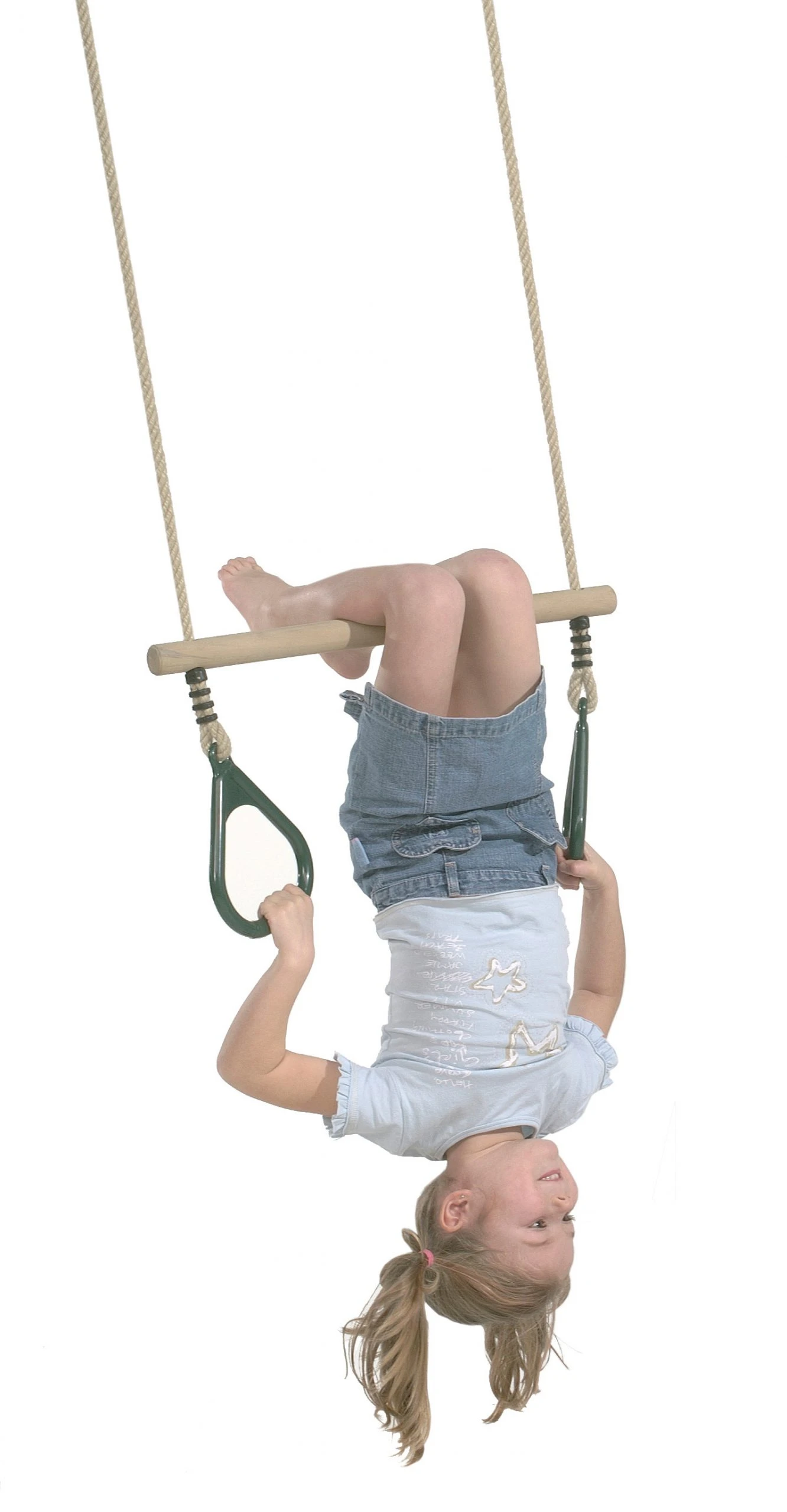 Houten Trapeze Met Kunststof Ringen (PH-touwenset) Geel 5 Houten Trapeze Met Kunststof Ringen (PH-touwenset) Geel - Afbeelding 3