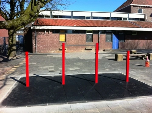 Duikelrek Staal Trio-uitvoering Turnrek Openbaar Gebruik 4 Duikelrek Staal Trio-uitvoering Turnrek Openbaar Gebruik - Afbeelding 2