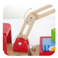 Houten Truck Met Kraan En Aanhanger Vigatoys -Berg Winkel truck met kraan en aanhangwagen vigatoys v0690 2