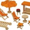 Tuinmeubelset – Inrichting Poppenhuis -Berg Winkel tuinmeubelset poppenhuis goki 51913