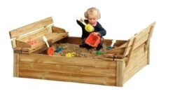 Houten Zandbak Met Bankjes (overjarig)